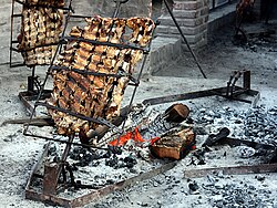 Asado on an open pit