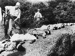 Captured soldiers of the British Indian Army who refused to join the INA were executed by the Japanese.[52]
