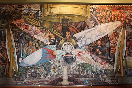 Man, Controller of the Universe produced by Mexican artist Diego Rivera