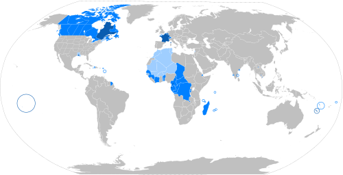 world map of French speaking countries