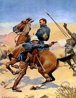 Buller's VC action, painted by H. Montagu Love (1905)
