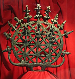One of the Alaca Höyük bronze standards from a pre-Hittite tomb dating to the 3rd millennium BC, from the Museum of Anatolian Civilizations in Ankara