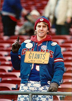"License Plate Guy" at Giants Stadium wearing his first plate "G1ANTS"
