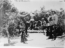 Esat Pasha delivering orders to the batteries at Anzac Cove