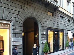 Luxury boutiques along Florence's prestigious Via de' Tornabuoni