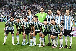 Argentina line-up against Mexico at the 2022 FIFA World Cup.