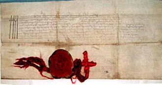 A deed of donation through which Stephen III of Moldavia donates a number of sălașe of Romani slaves to the Rădăuţi bishopric