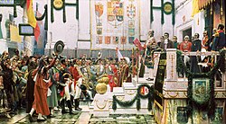 Constitution of Cádiz, The promulgation of the Constitution of 1812, work of Salvador Viniegra (Museum of the Cortes of Cádiz).