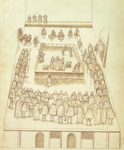 The execution scene, drawn by eyewitness Robert Beale