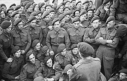 Men of No. 4 Commando being briefed before the Normandy landings in 1944