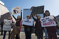 Protest against the name of the Washington Redskins in Minneapolis, November 2014