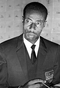 Marathon winner Abebe Bikila of Ethiopia