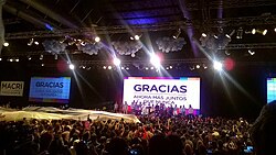 First speech of the president-elect Macri