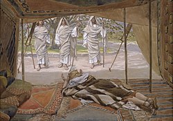 Abraham and the Three Angels, watercolor by James Tissot, c. 1896–1902