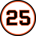 Barry Bonds's number 25 was retired by the San Francisco Giants in 2018.