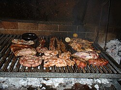 Asado in preparation.