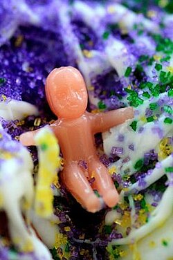 Baby figure popularly used in Louisiana (U.S.) king cake