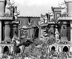 "Belshazzar's feast", one of the massive film sets in Intolerance (1916)