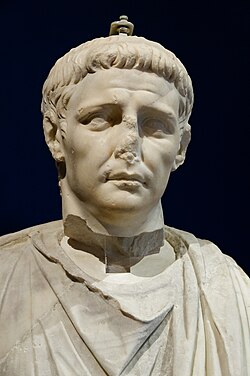 A statue of Claudius at the Domvs Romana, Malta