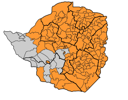 Map showing the spread of cholera in and around Zimbabwe put together from several sources