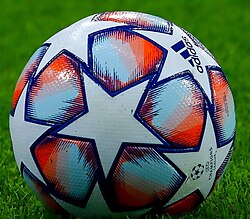 The "starball" logo is incorporated into the design of the competition's official match ball, the Adidas Finale.
