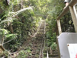 A number of scenic railways, such as this one at Scenic World, Katoomba, climb various shorter routes along the range