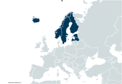 European countries entirely north of 55° N