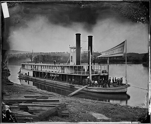Lookout, transport steamer on the Tennessee River, c. 1860–1865