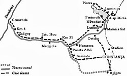 Location of the forced labor camps on the Danube–Black Sea Canal site