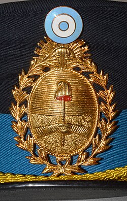 Emblem on the PFA's peaked cap (Full image at File:PFA Peaked Cap.jpg)
