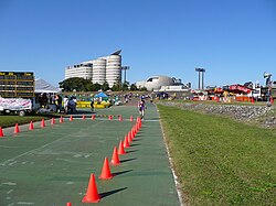 The Nagaragawa International Inline Skating Competition along the Naoko Takahashi Road