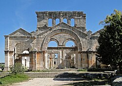 South facade of the Church of Saint Simeon Stylites in Aleppo, Syria, is considered to be one of the oldest surviving ruins of a church building in the world.