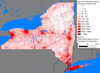 Among New York state's population of 19.5 million, 11 million, or 56 percent, are in New York City or Long Island