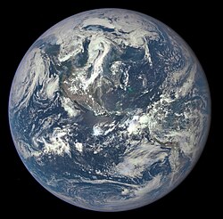 Satellite photo of the Americas on Earth