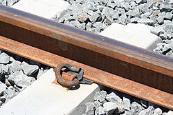 A Pandrol E clip in use