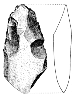 Partial biface from the Acheulean strata of the Manzanares valley in Madrid (Spain)