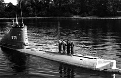 Type XXIII U-Boat Hecht in 1957.