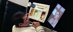 Wireless tablet device portrayed in the movie 2001: A Space Odyssey (1968)