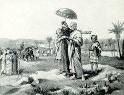 20th-century illustration of Assyrian–Babylonian border negotiations
