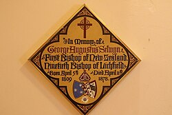 Memorial in Wellington Cathedral of St Paul
