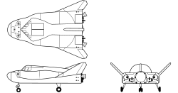 3 view diagram of the spacecraft