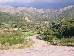 View of the Comechingones Mountains.