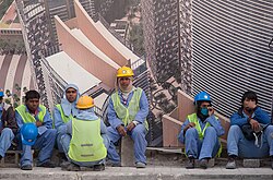 Migrant workers in Doha, 2014