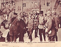 King Ludwig III in Lwów (Lemberg), 1915 during World War I