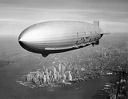 USS Macon over Lower Manhattan, 1933