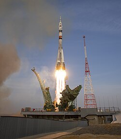 Russian Soyuz MS-28 lifts off from the Baikonur Cosmodrome in Kazakhstan heading for the International Space Station.