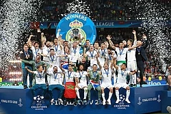 Modrić celebrating Real Madrid's 2018 Champions League win.