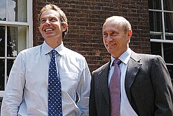 Blair meeting Russian president Vladimir Putin in 2003