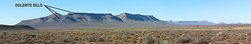 Flat-topped hills (called Karoo Koppies) are highly characteristic of the southern and southwestern Karoo landscape.