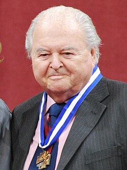 Frederick Andermann wearing the insignia of an Officer in 2013
